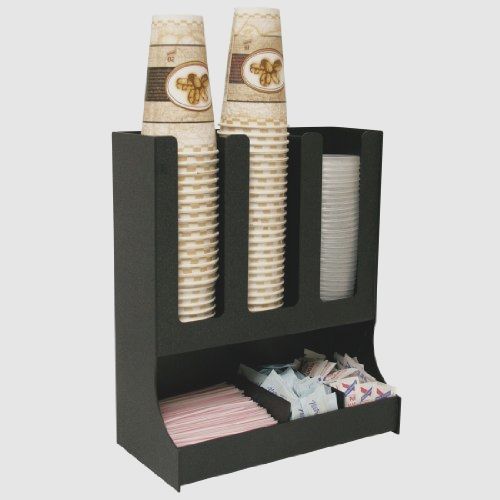 New coffee condiment organizer for lids and coffee cups. 13 1/2w x 6 1/2d x 15h for sale