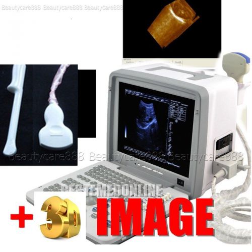 Fda ce 3d full digital portable ultrasound scanner machine +convex+tv 2 probes for sale
