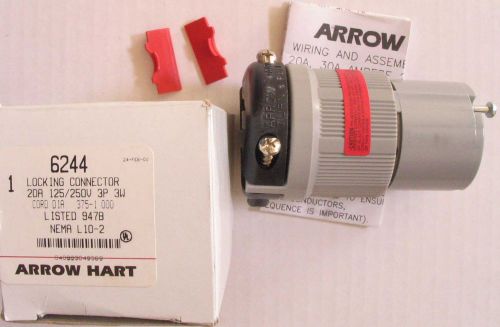 Arrow hart 20a 125/250v locking connectors 6244 usa (lot of 8) #61t for sale