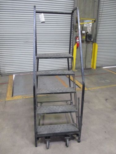 COTTERMAN 5 STEP PORTABLE ROLLING STEP LADDER STAIRCASE 350 LB CAPACITY