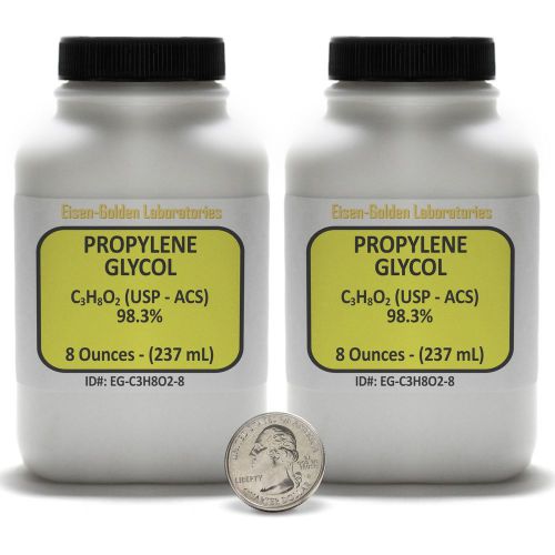 Propylene Glycol [C3H8O2] 99.5% USP Food Grade 1 Lb in Two Plastic Bottles USA