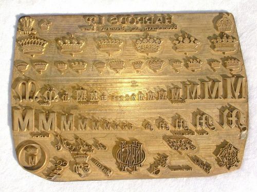 Very rare antique harrods ltd book binding gilding embossing plaque by dyer bros for sale