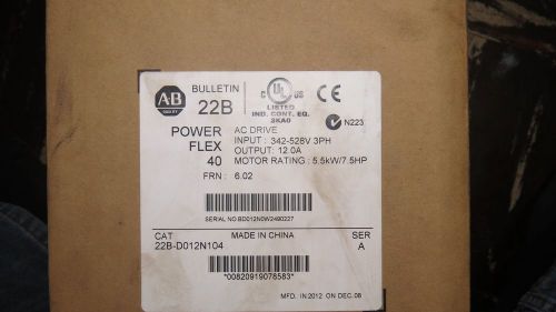AB PowerFlex 40 AC Drive 22B-D012N104 ( 22BD012N104 ) New In Box!
