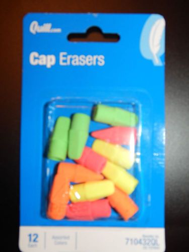 Qty 4 - Quill 12 packs  Pencil / Pen Cap Erasers assorted     Qty 4 - 12 packs