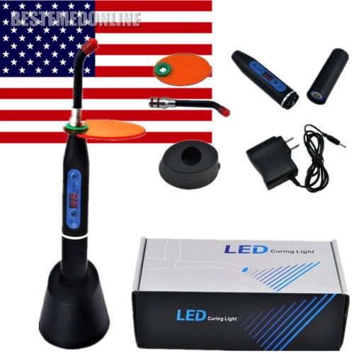 Fda new dental 5w wireless cordless led curing light lamp 1500mw - black for sale