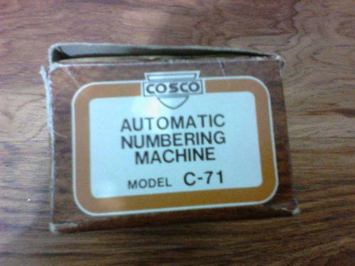 Cosco Automatic Numbering Machine C-71 Model with Box!