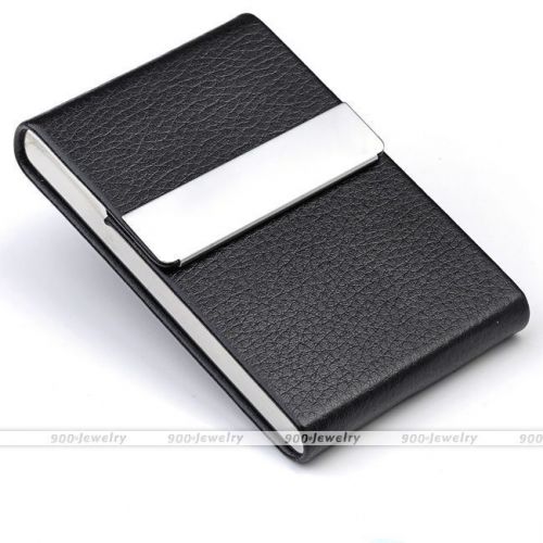 Stainless Steel Pocket Business Name Credit ID Cards Case Box Holders Black