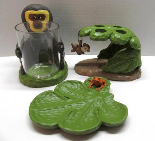 Kids jungle animals novelty bath set monkeys gorilla frog clear tumbler for sale