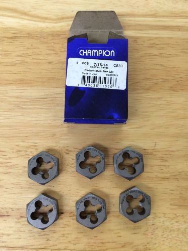 7/16-14 Carbon Steel Hex Die - Champion - Pk Of 6