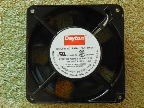 DAYTON 4WT47 Axial Fan, 115VAC, 4-11/16In H, 4-11/16In W