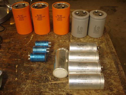 LOT OF 13 VARIOUS CAPACITORS GENERAL INSTRUMENTS, MALLORY, MEPCO