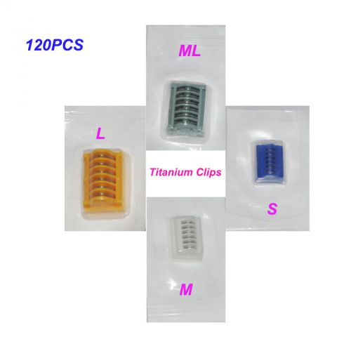 120PCS  Disposable Titanium Clips for Laparoscopic Clip Applier Size S M ML L