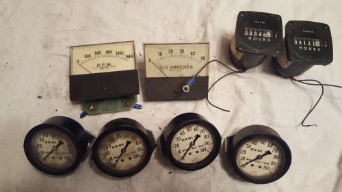 Bear MFG gauges cramer CONRAC hour meter  Joliet RPM  shunt external D-C Ampere