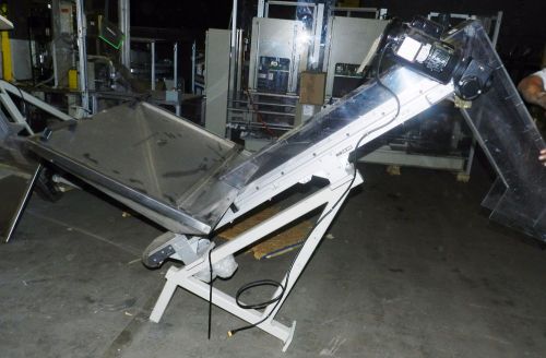 Dorner 5-1/2&#034; incline cleated conveyor with hopper for sale