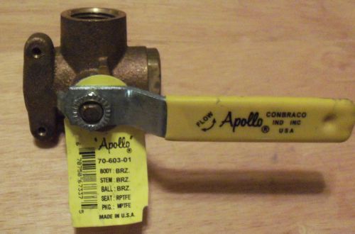 Apollo female 3 way brass ball valve # 70-603-01. see pictures. for sale