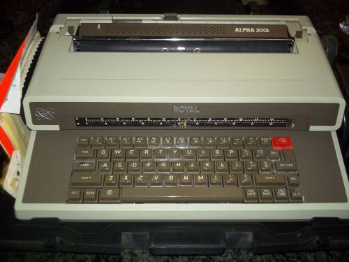 Vintage Royal Alpha 2001 electric typewriter West Germany works + case