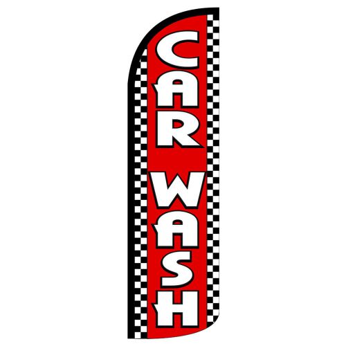 Car wash windless swooper flag jumbo full sleeve banner + pole made in usa redck for sale