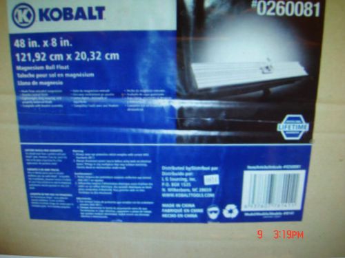 New kobalt 48&#034; x 8&#034; magnesium bull float complete with bracket lifetime warranty for sale