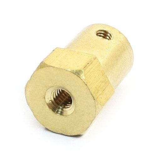 Gold tone 3mm smart car wheels chassis dc gear motor hex coupling for sale