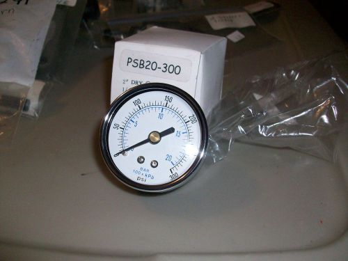 Pressure Gauge 2&#034; Dial 1/4&#034; NPT Standard Back Mount PSB20-300 PSI