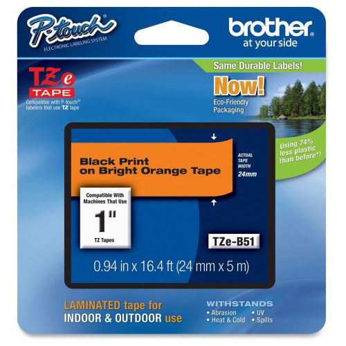 Brother TZe-B51 Label Tape - 0.94&#034; Width x 16.40 ft Length - Direct Thermal - Fl