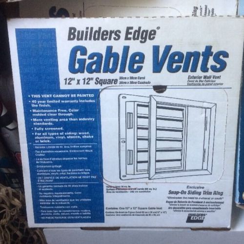120051212123 Builders Edge #531025-123 12x12 White Gable Vent