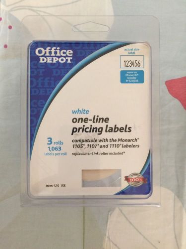 Office Depot White One-Line Pricing Labels New