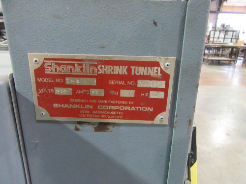 Shanklin shrink tunnel for sale