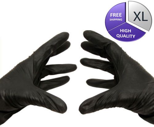 4000 Black Nitrile Disposable Powder Free Gloves (Non-Latex) 3.5 Mil : XLarge
