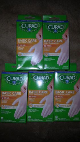 Lot of 5 Curad Basic Care Vinyl Exame Gloves 8 For Box One zise