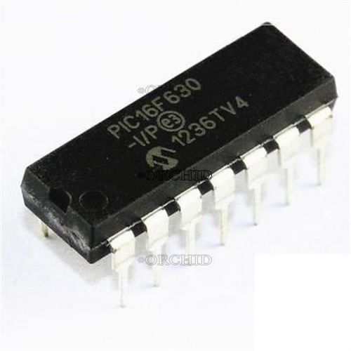 25pcs pic16f630-i/p 16f630 dip-14 flash 14-pin mc dip14 8-bit microcontroller