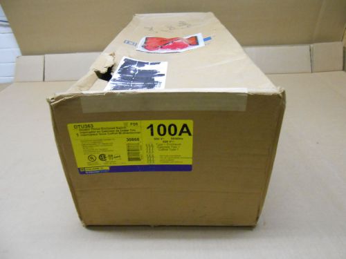 1 NIB SQUARE D DTU363 100 AMP 600V DOUBLE THROW ENCLOSED SWITCH 100A TYPE 1