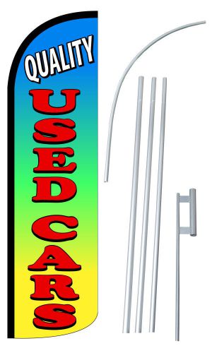 Quality Used Cars Extra Wide Windless Swooper Flag Jumbo Banner Pole /Spike