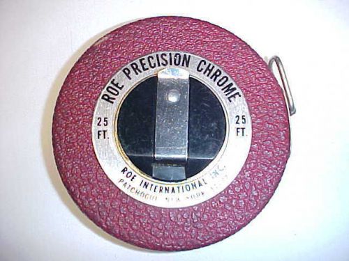25&#039; Roe Precision Chrome Plated Blade -- Reel Type Tape Measure - Made in USA