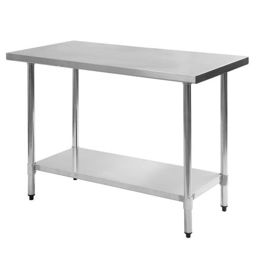 Stainless steel work prep table commercial kitchen restaurant 24&#034; x 48&#034; new for sale