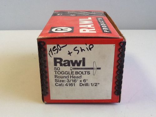 Rawl 3/16&#034; x 6&#034; round head toggle bolts, box of 50 (sku#824/a126) for sale