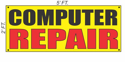 COMPUTER REPAIR Banner Sign Yellow with Red &amp; Black