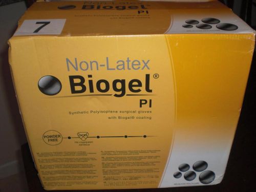 Box of 45 Biogel PI Non-Latex 40870 Synthetic Polysoprene Surgical Gloves Size 7