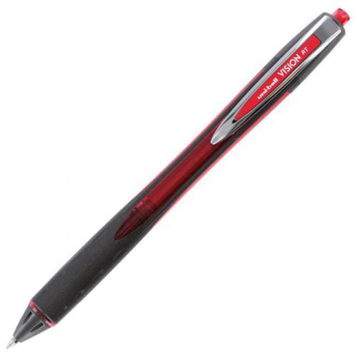 12 Uni-ball Vision RT Retractable Roller Ball Pens, Bold Point, Red Ink  1741776