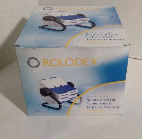 Rolodex new 66727 open rotary file, 500-card capacity, 5&#034; x 3&#034;, black (box-6) for sale