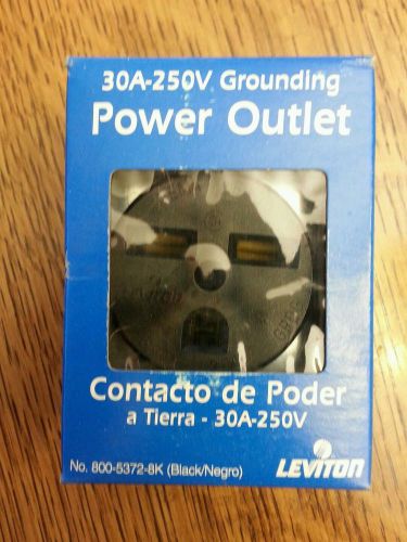 Leviton 800-5372-8k 2 pole 3 wire single grounding power outlet 30a 250v black for sale