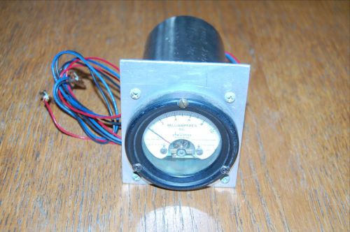 Phaostron 215-00518 mA DC amperemeter + wired metal housing VTG Ruggedized