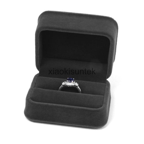 1pc velvet double ring box jewelry storage case organizer holder gift for sale