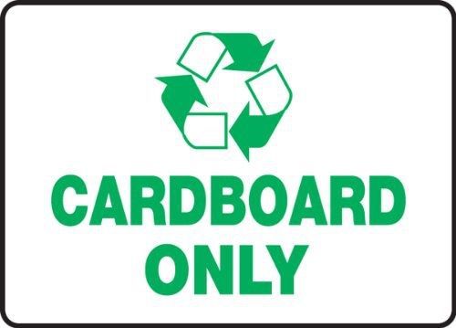 Accuform signs mplr557vs adhesive vinyl recycle sign, legend &#034;cardboard only&#034; for sale
