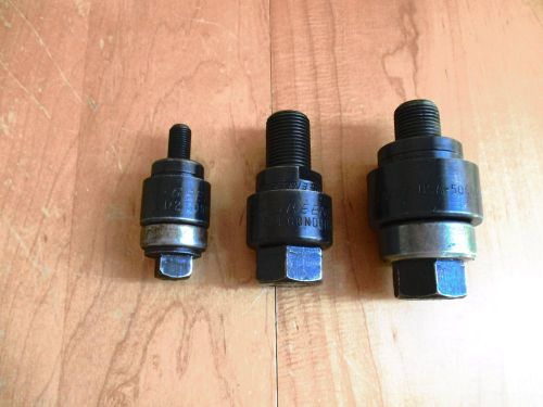 Set of Three Greenlee stud punch Dies  1&#034; &amp; 1/2&#034; W / Bearings 3/4&#034; draw bolt