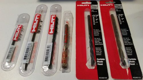 LOT OF 6 NEW IN PACKAGE Hilti tm drill Bits Concrete Masonry