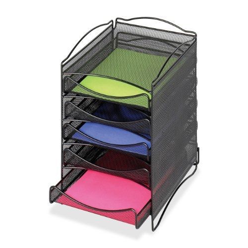 Safco products 9432bl onyx  mesh literature organizer, 5 drawer , black for sale