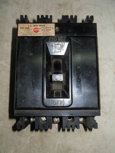 (u2-4) 1 used fpe nef431015 3 pole 15a 480 vac 125/250 vdc circuit breaker for sale