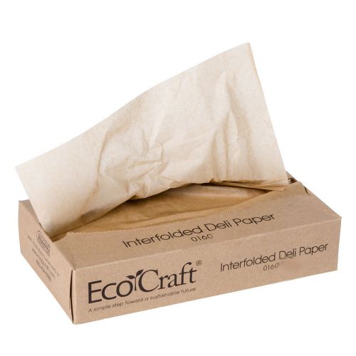 016008 EcoCraft Interfolded Dry Wax Deli Paper 8x10 3/4  12 boxes of 500