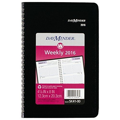 DayMinder Weekly Appointment Book 2016, Wire Bound, 4.88 x 8 Inches Page Size,